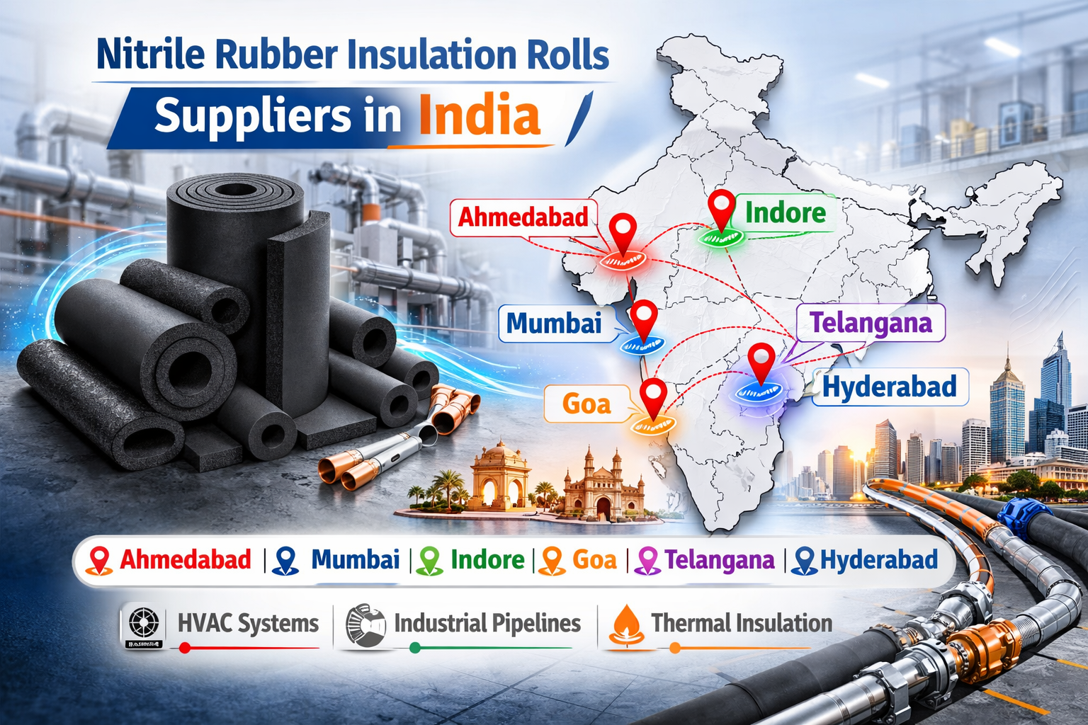 Nitrile Rubber Insulation Rolls Suppliers in India – Complete Guide for HVAC & Industrial Applications