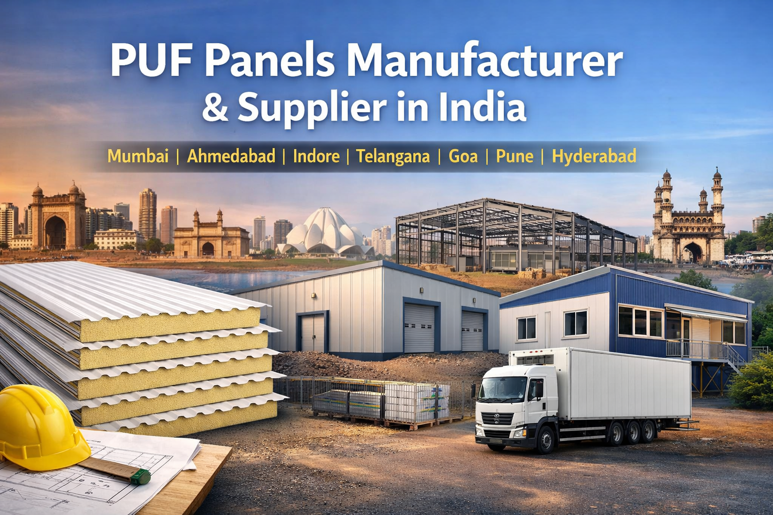 PUF Panels Manufacturer & Supplier in India – Mumbai, Ahmedabad, Indore, Telangana, Goa, Pune & Hyderabad