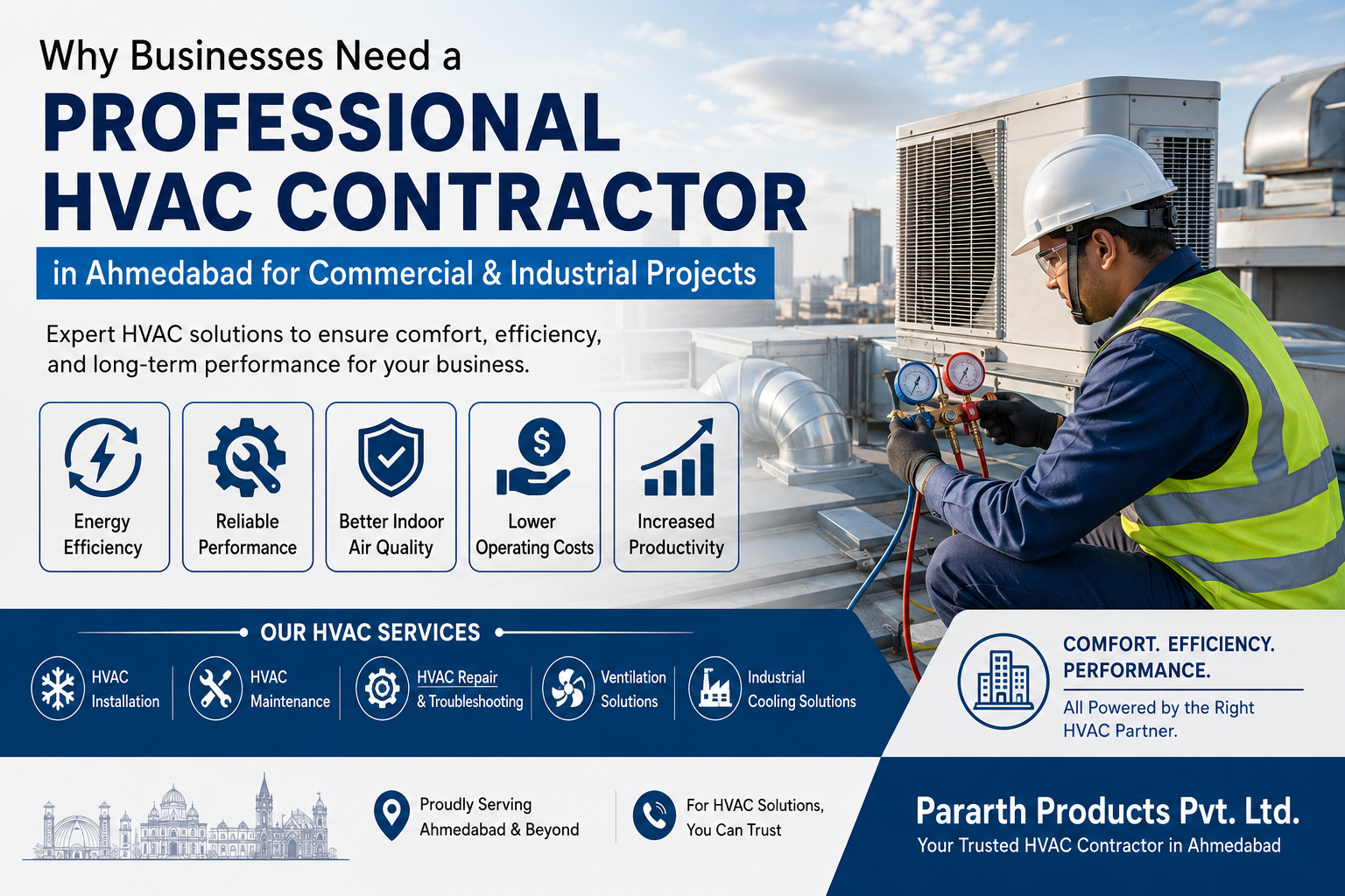 HVAC contractor in Ahmedabad for industrial cooling systems